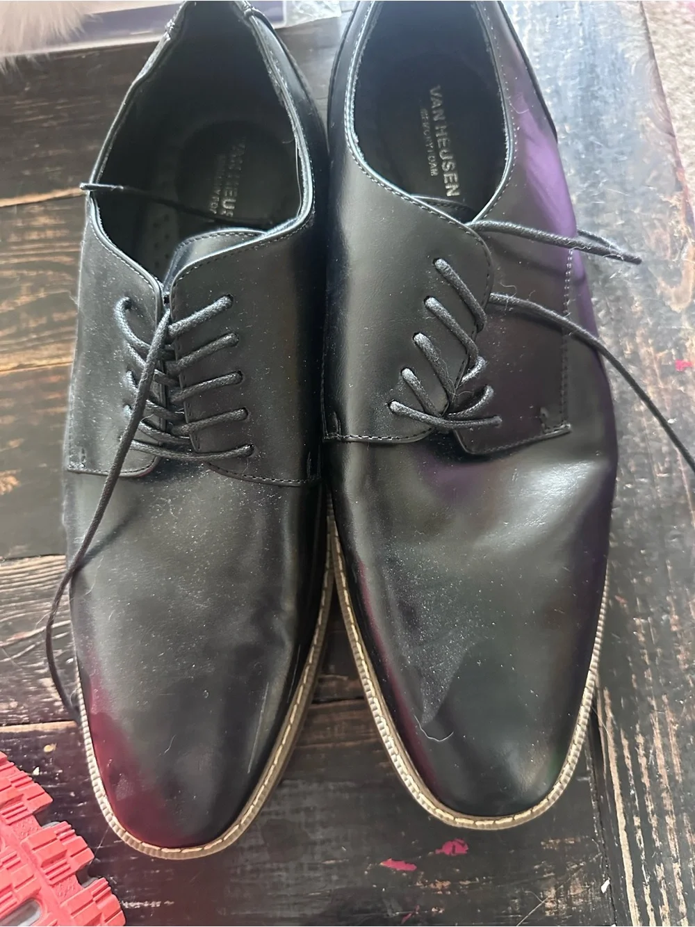 Van Heusen Black Men's Lace-Up Derby Dress Shoes
